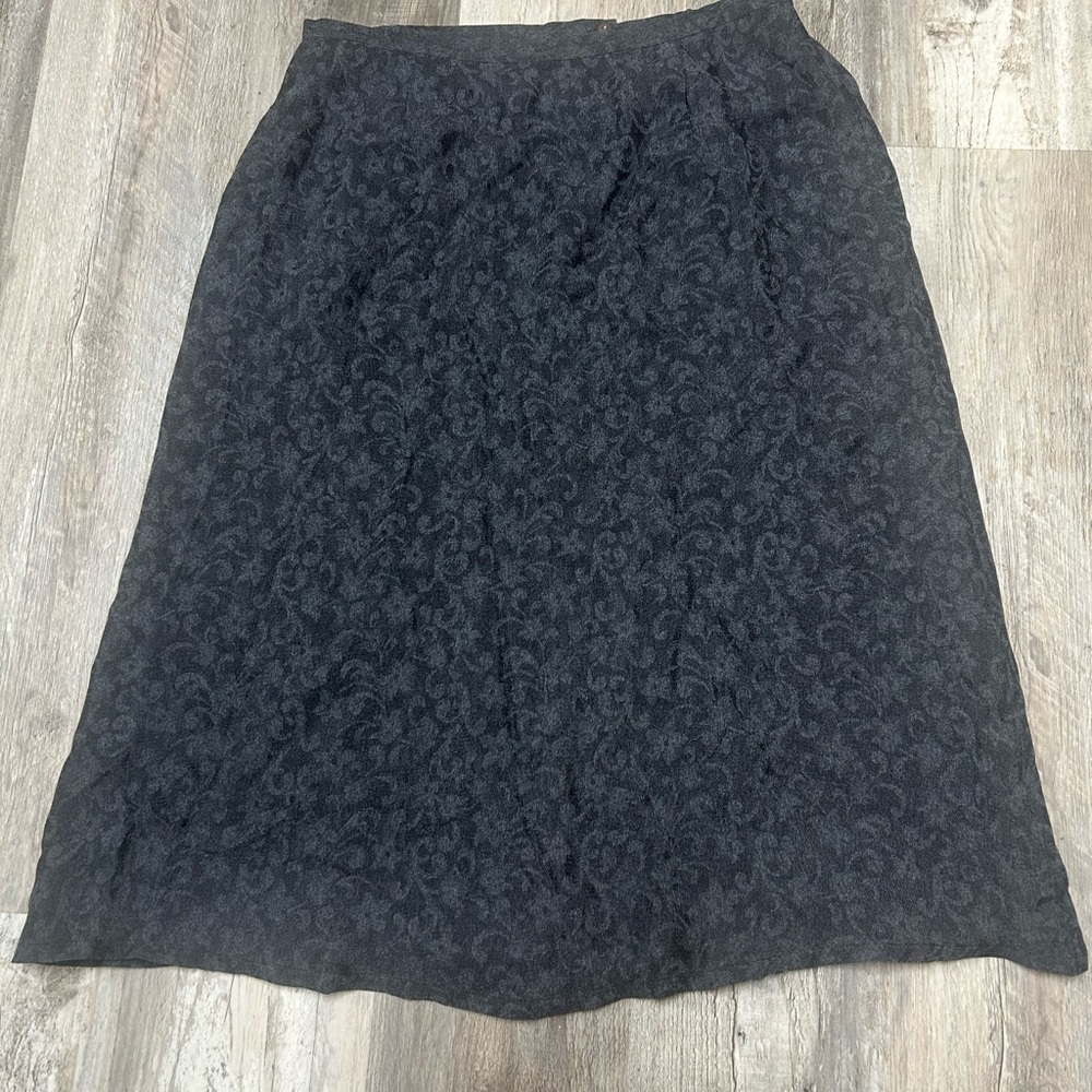 Talbots Black/gray Midi A-Line Skirt for Cocktail